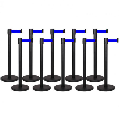 Σετ με 10 κολωνάκια οριοθέτησης μαύρα με μπλε ταινία - Next Systems