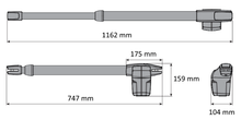 Μοτέρ ανοιγόμενης αυλόπορτας με πυκνωτή και βάσεις MOTORLINE LINCE400-S (αριστερό) - Next Systems