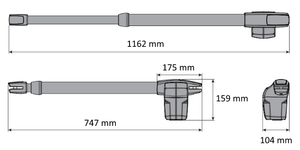 Μοτέρ ανοιγόμενης αυλόπορτας με πυκνωτή και βάσεις MOTORLINE LINCE400-D (δεξί) - Next Systems