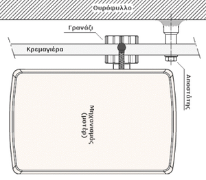 Κρεμαγιέρα μεταλλική (γαλβανιζέ) μήκους 100cm με αποστάτες RG-100 - Next Systems